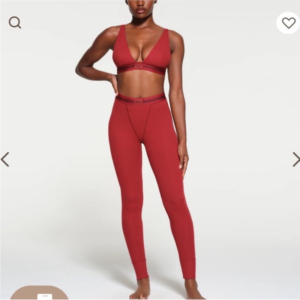 Skims Cotton Rib Legging Brick Red size XL
